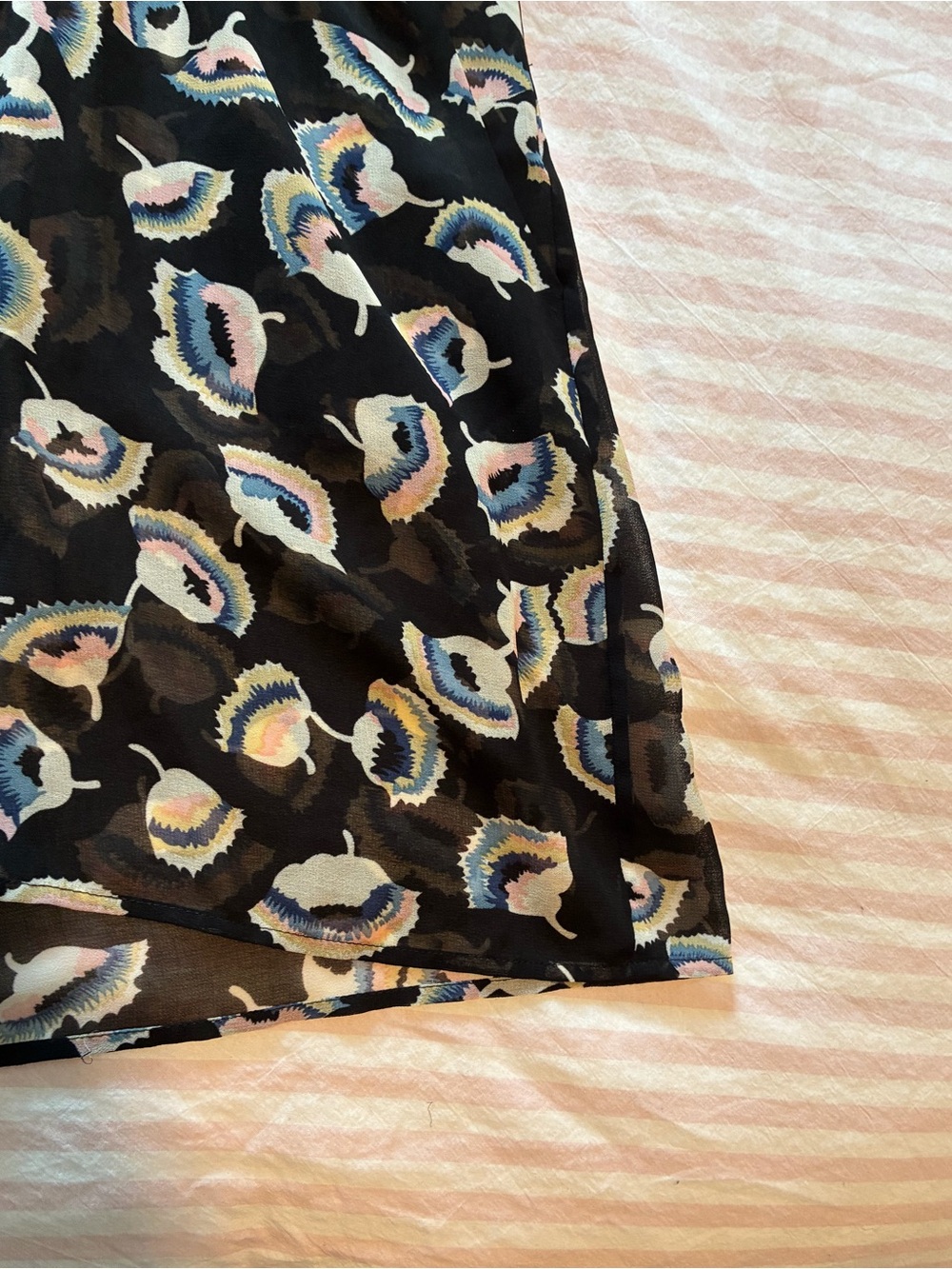 Black Floral Print Cap Sleeve Dress - Picture 8 of 9